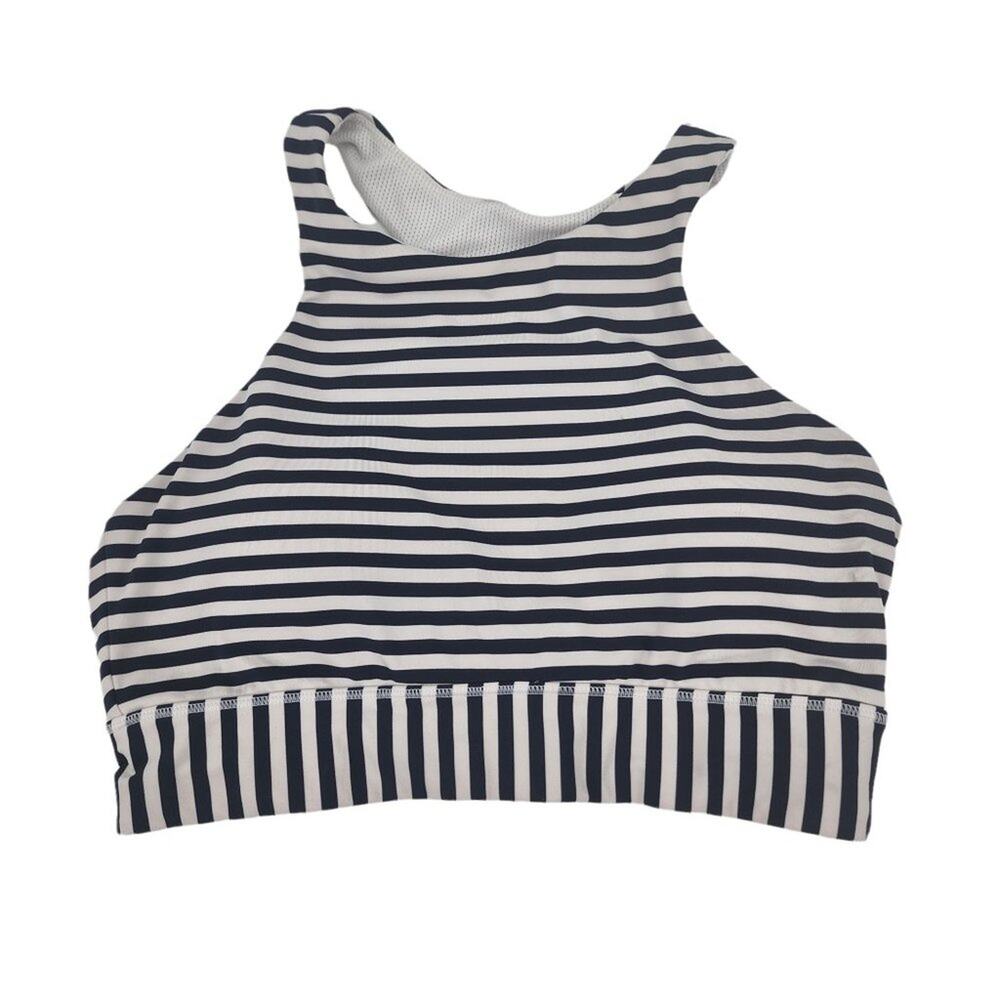 Athleta Striped Racerback Athletic Removable Pads Sports Bra Size Small